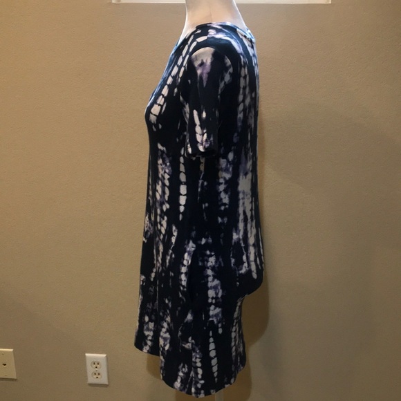 Ellen TRACY 94% Pima Cotton 6% Spandex Crew Neck Tee Shirt Dress Side Pockets-S - Picture 2 of 10